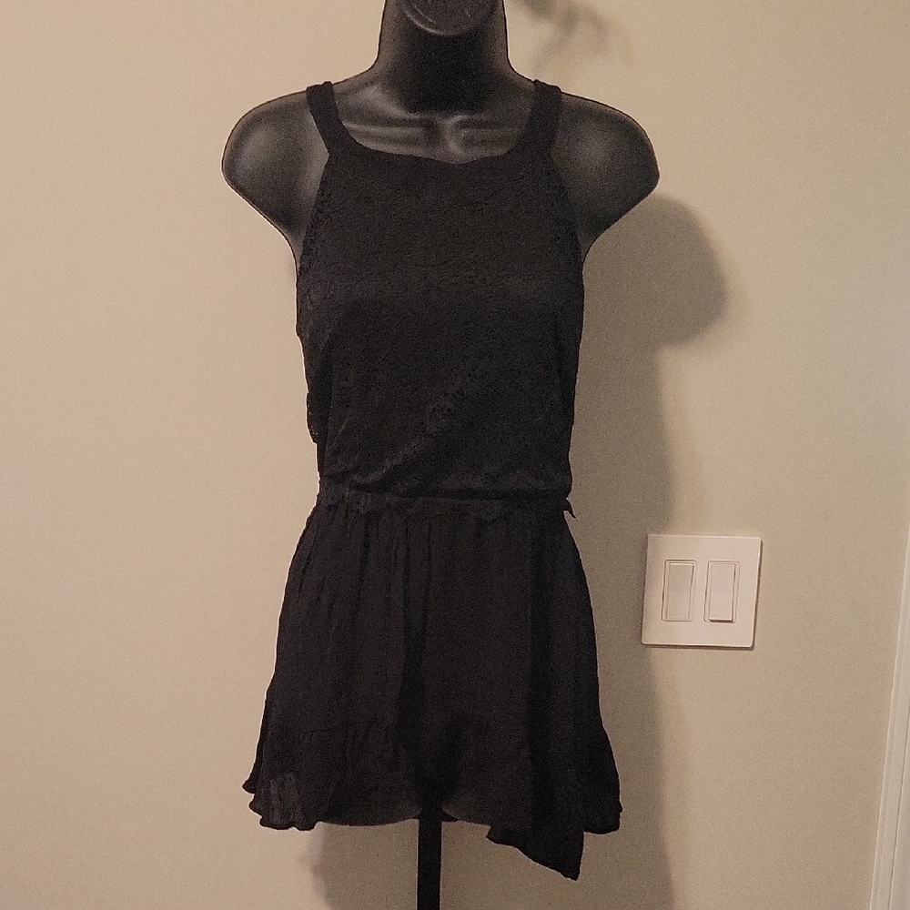 Torrid Black Ruffled Smocked Halter Top